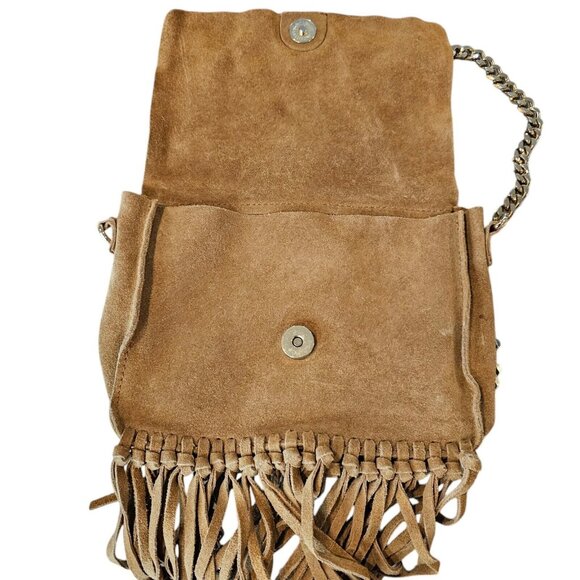 Zara Tan Suede Fringe Crossbody Bag - Picture 4 of 14